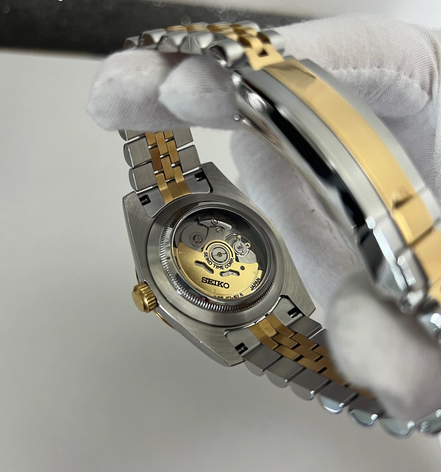 Seiko DateJust Silver Gold Arabic Mod