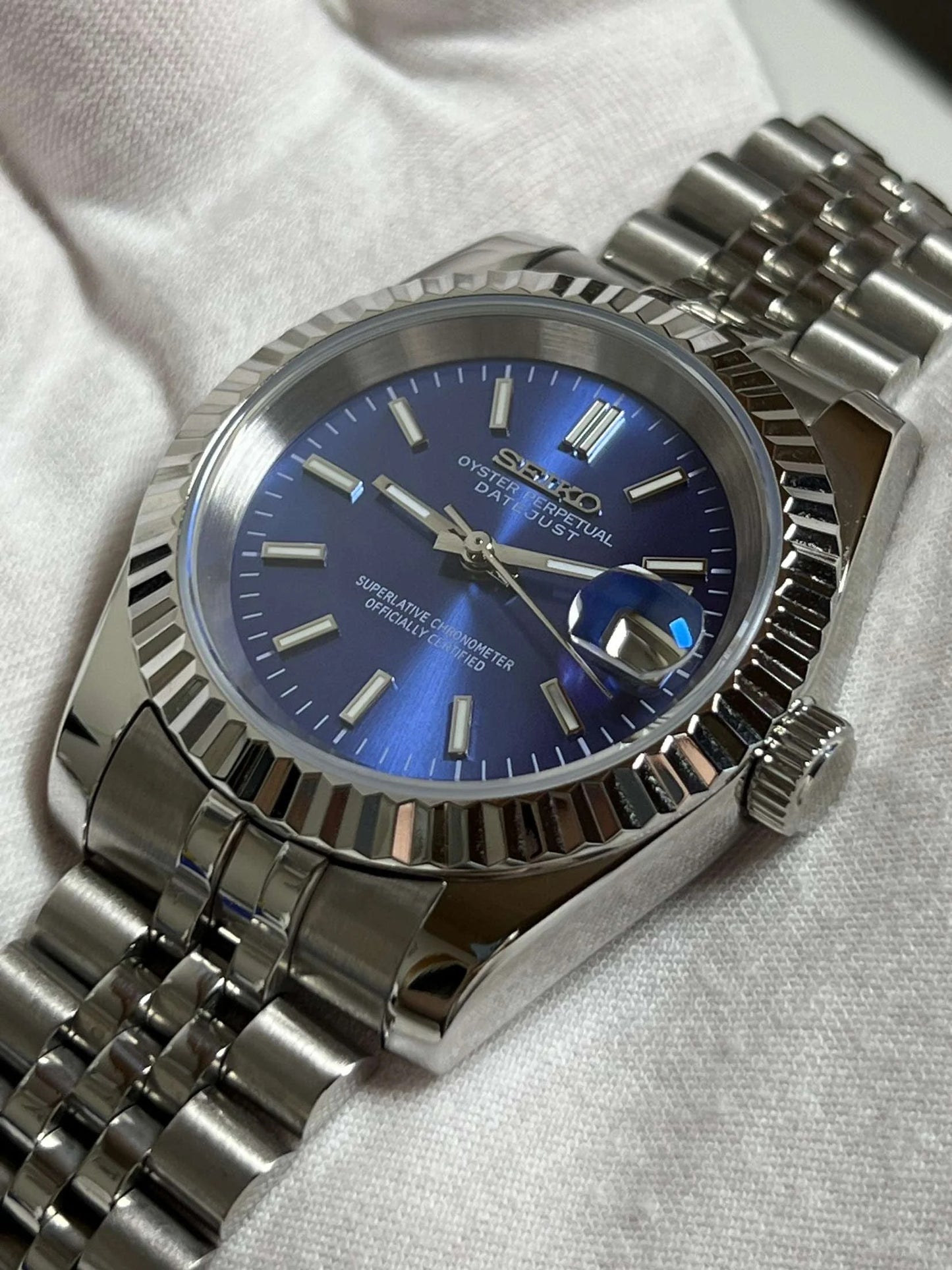 Seiko Datejust Blue Mod