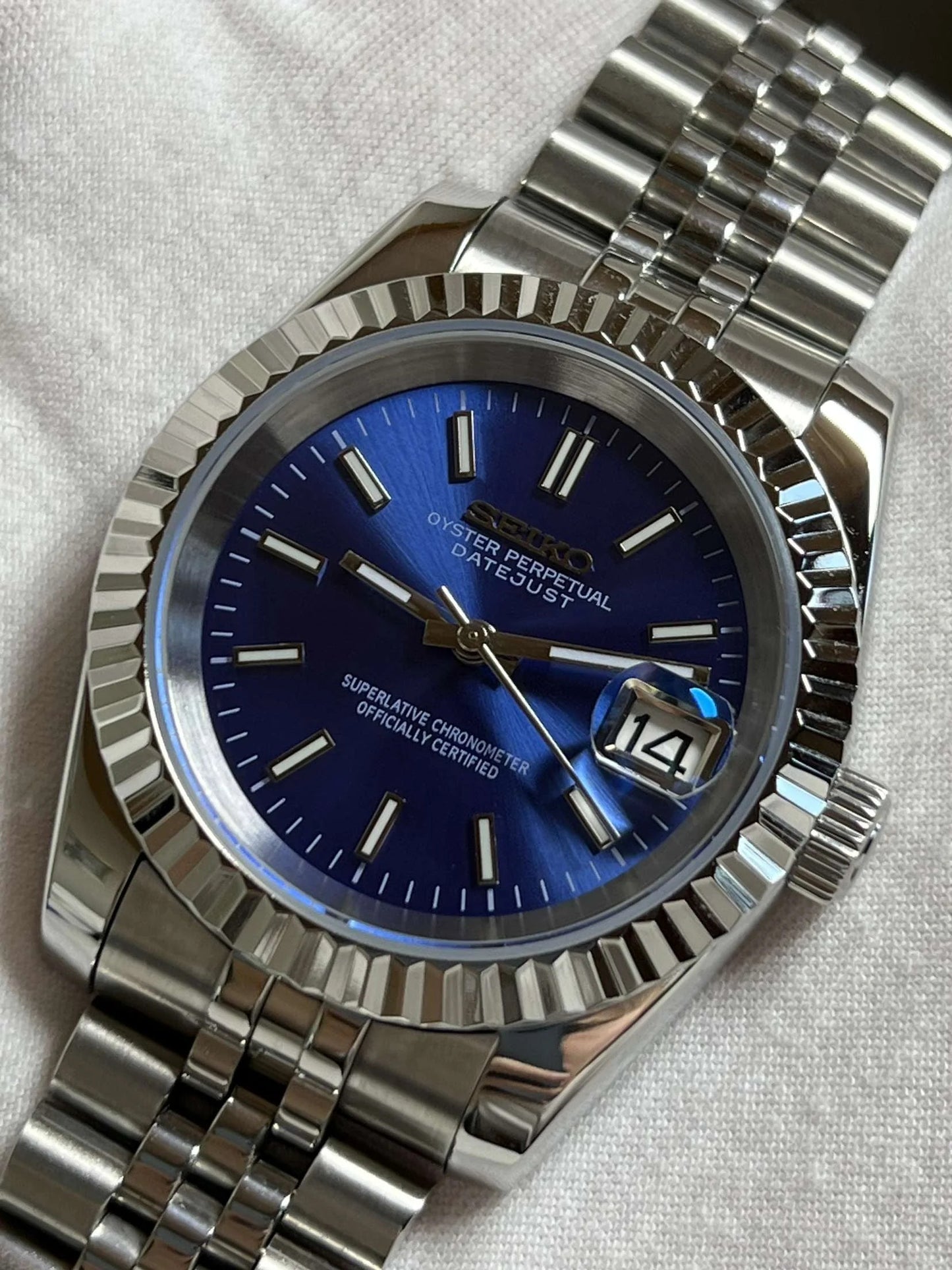 Seiko Datejust Blue Mod