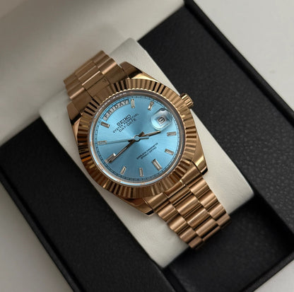 Seiko Tiffany Blue Gold Day-Date Mod