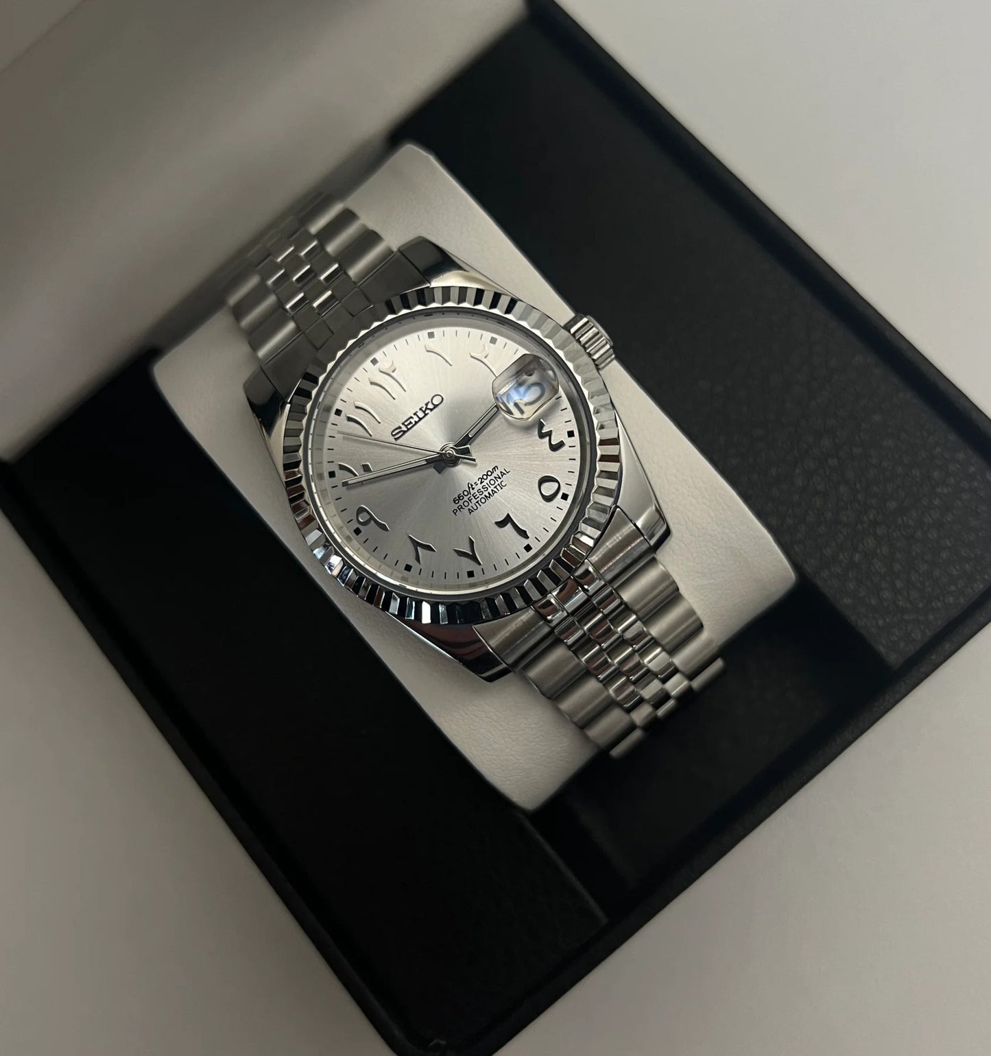 Seiko Datejust Frost White Arabic Mod