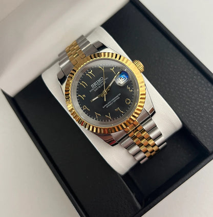 Seiko DateJust Silver Gold Arabic Mod