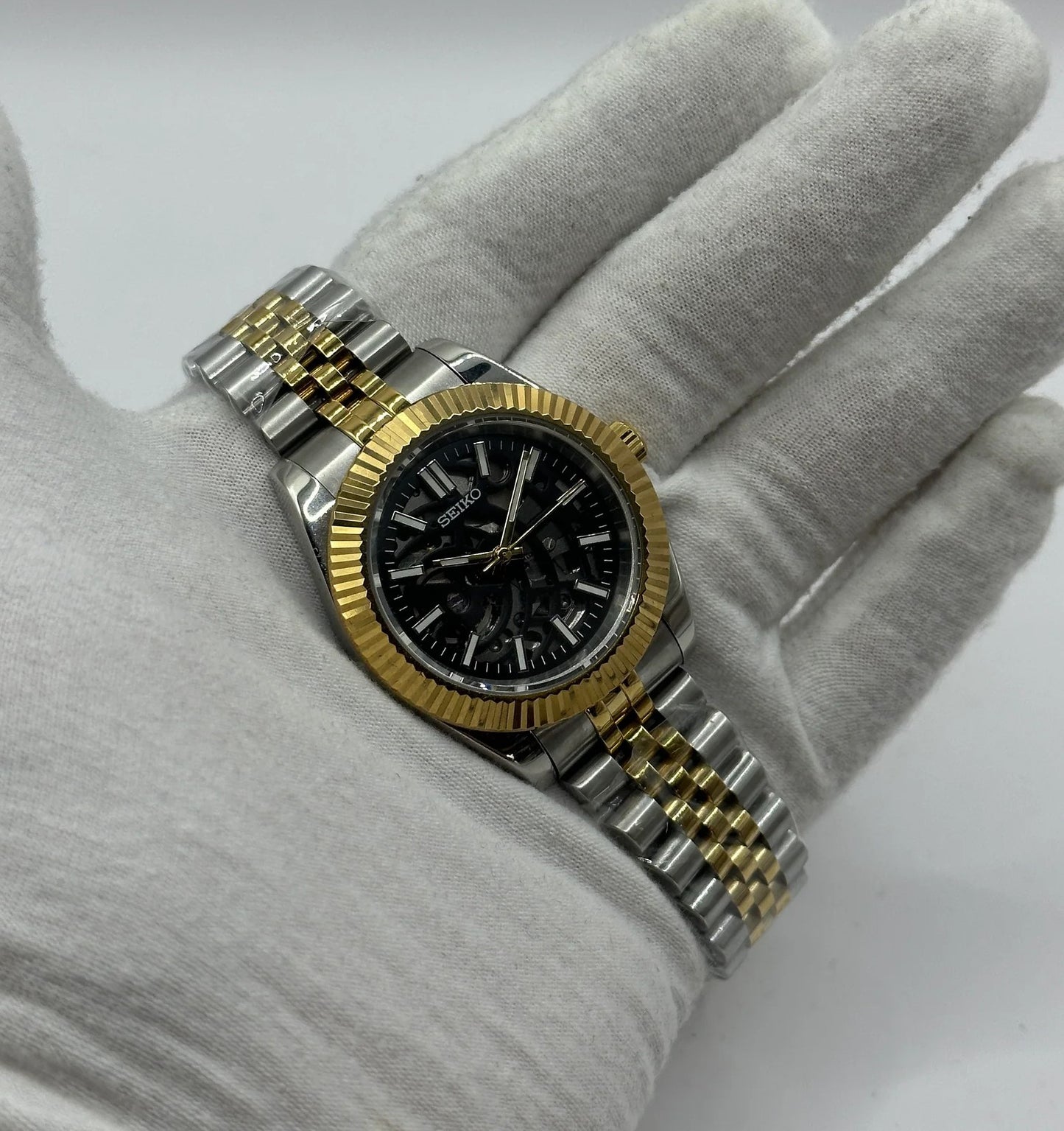 Seiko DateJust Skeleton Gold Mod