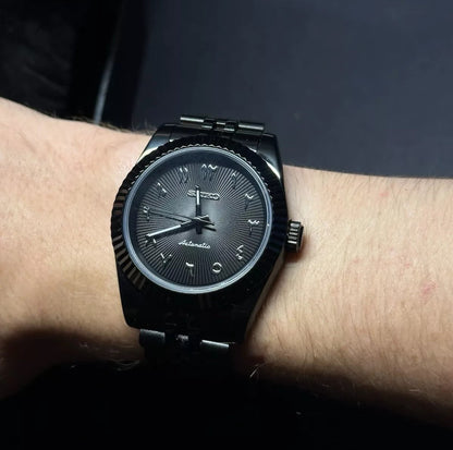 Seiko DateJust All Black Arabic Mod