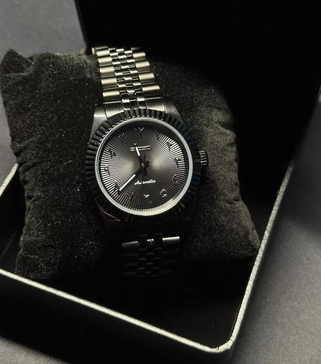 Seiko DateJust All Black Arabic Mod